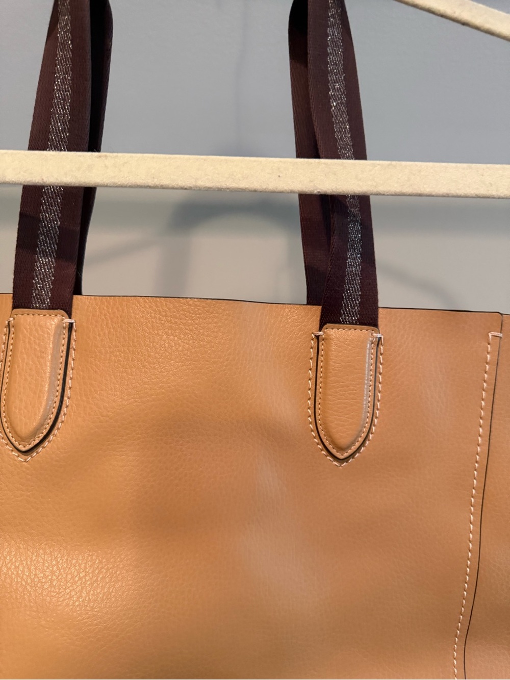 Coach Leather Tote in Tan with Brown Straps - Picture 9 of 16